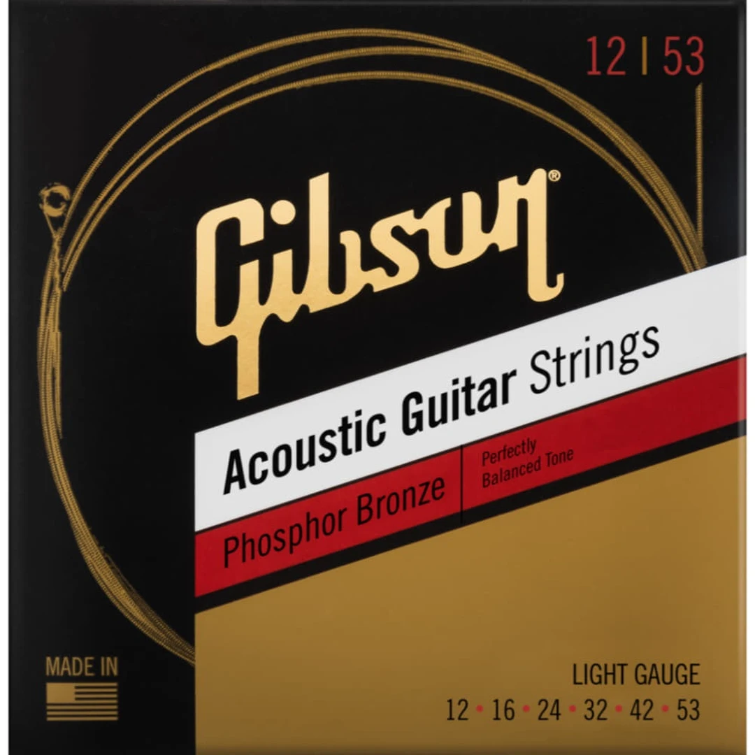 Струны для акустической гитары Gibson SAG-PB12 Phosphor Bronze Light 12-53