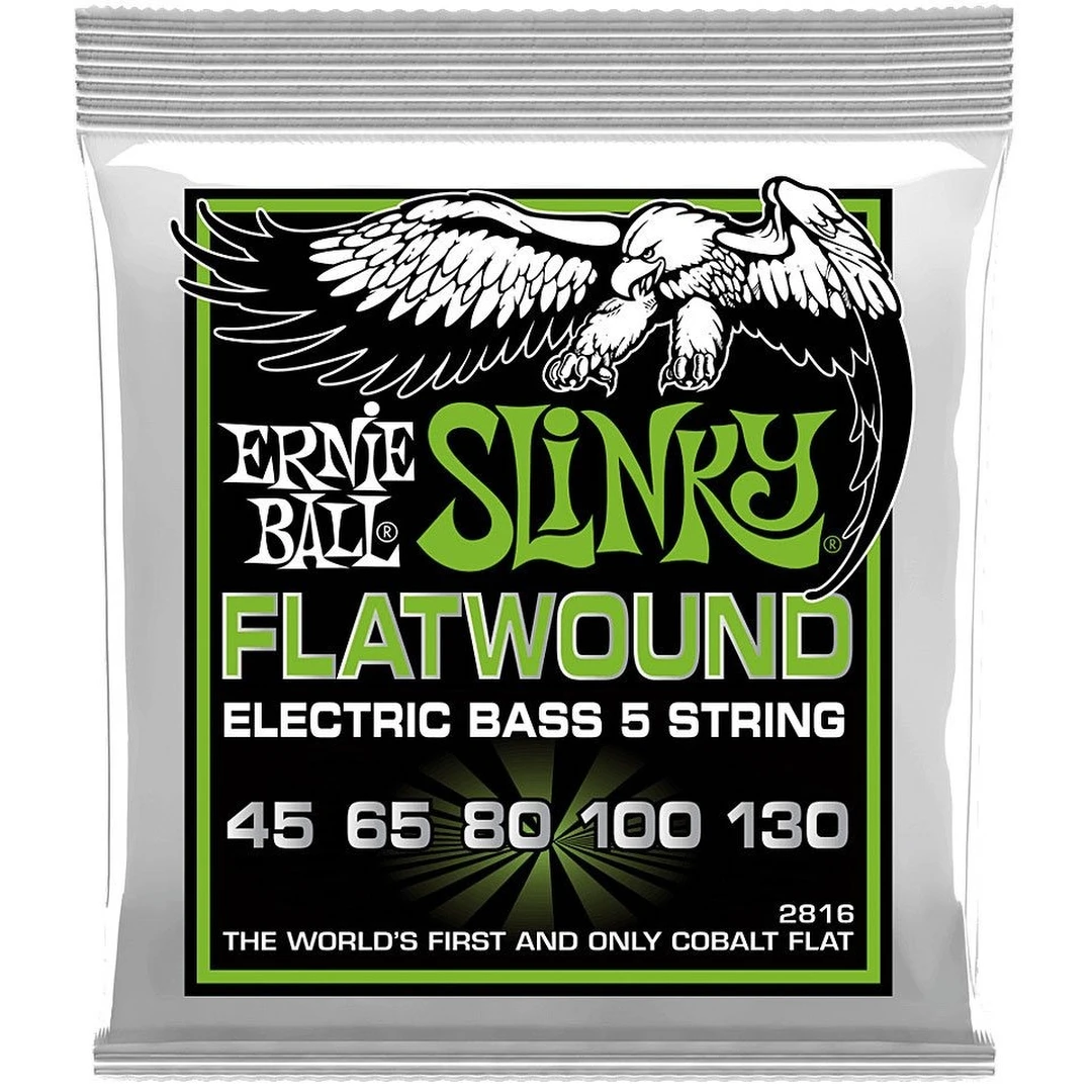 Струны для бас-гитары Ernie Ball 2816 Regualr Slinky Flatwound Cobalt 45-130