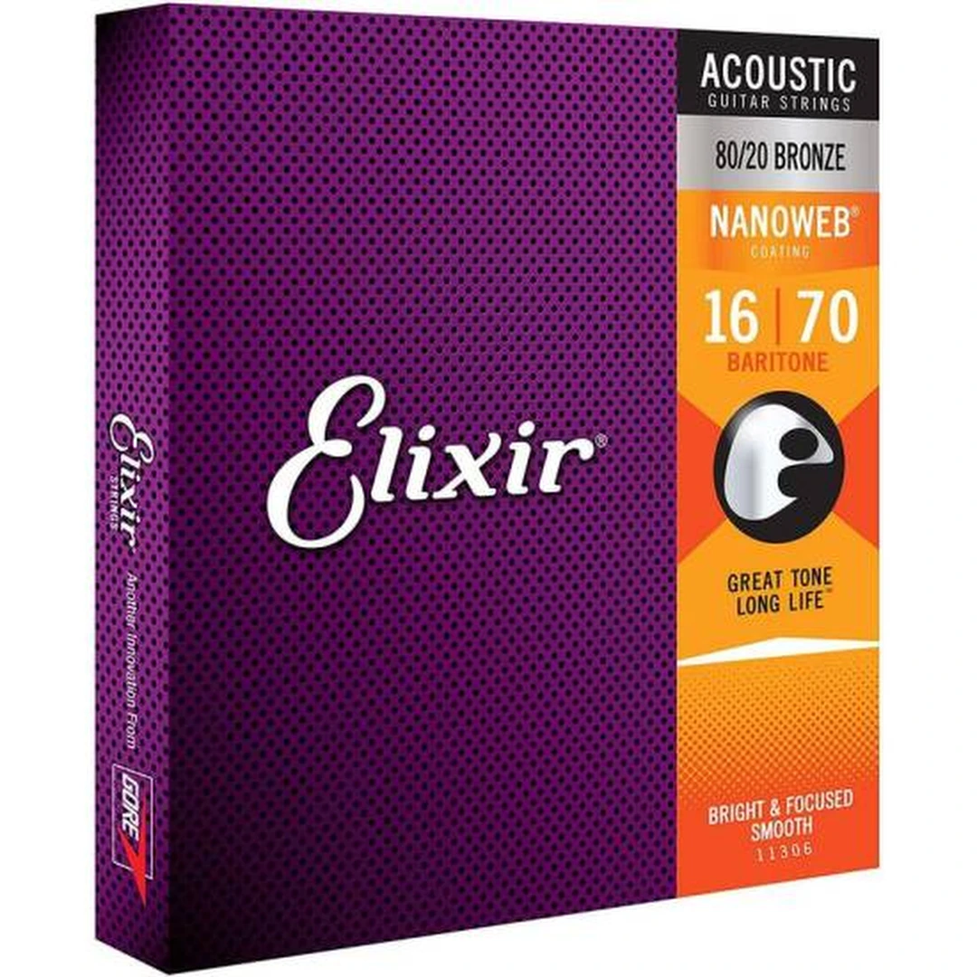 Струны для акустической гитары Elixir 11306 16-70 Baritone