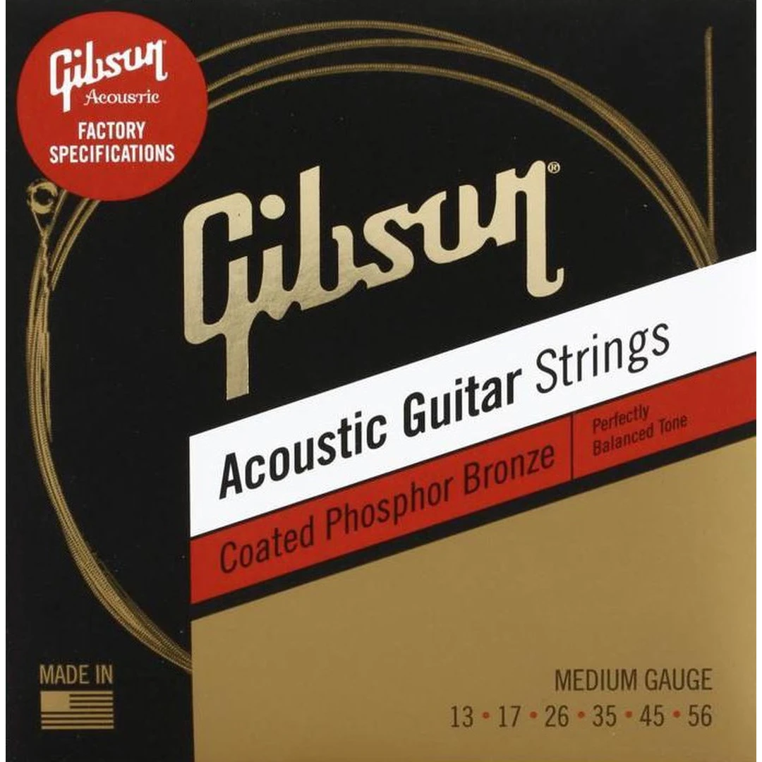 Струны для акустической гитары Gibson SAG-CPB13 Coated Phosphor Bronze Medium 13-56