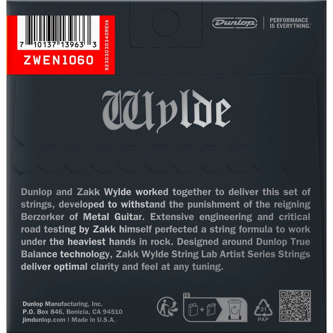 Струны для электрогитары Dunlop ZWEN1060 10-60