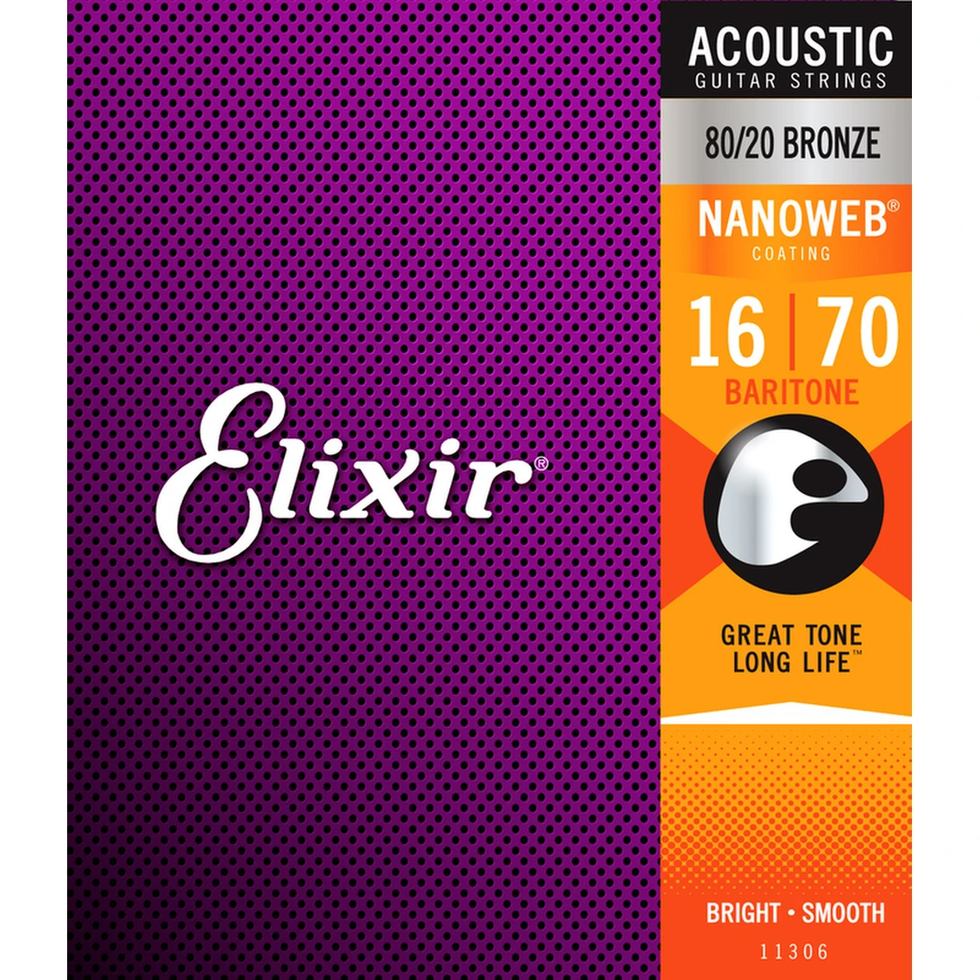 Струны для акустической гитары Elixir 11306 16-70 Baritone