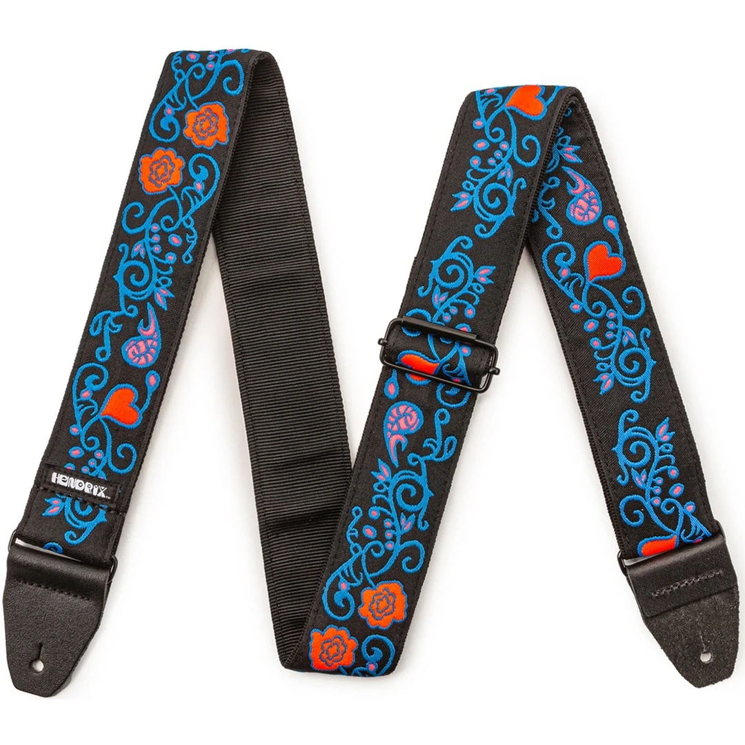 Ремень для гитары Dunlop JH24 Hendrix Blacklight Monterey Blue