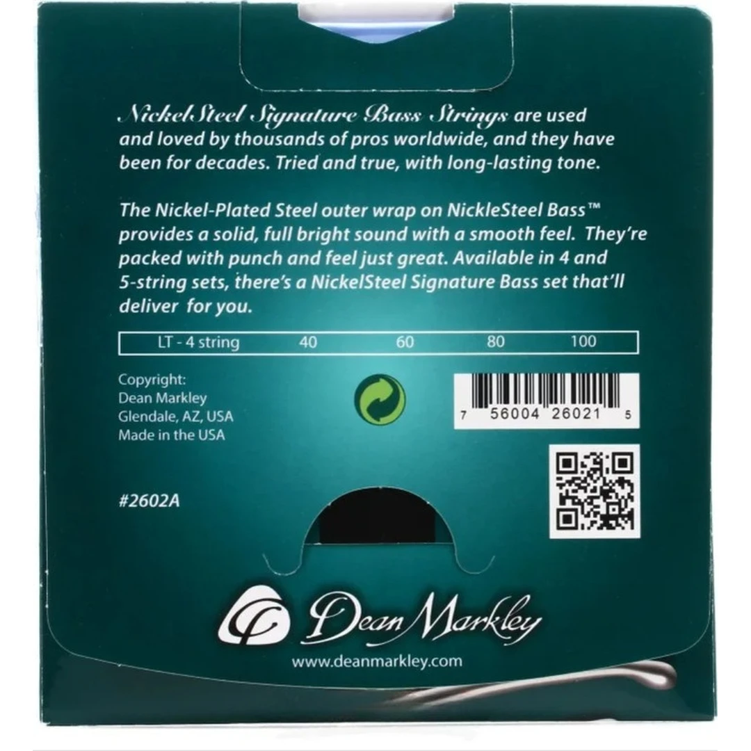 Струны для бас-гитары Dean Markley 2602A Signature Nickel Steel 40-100
