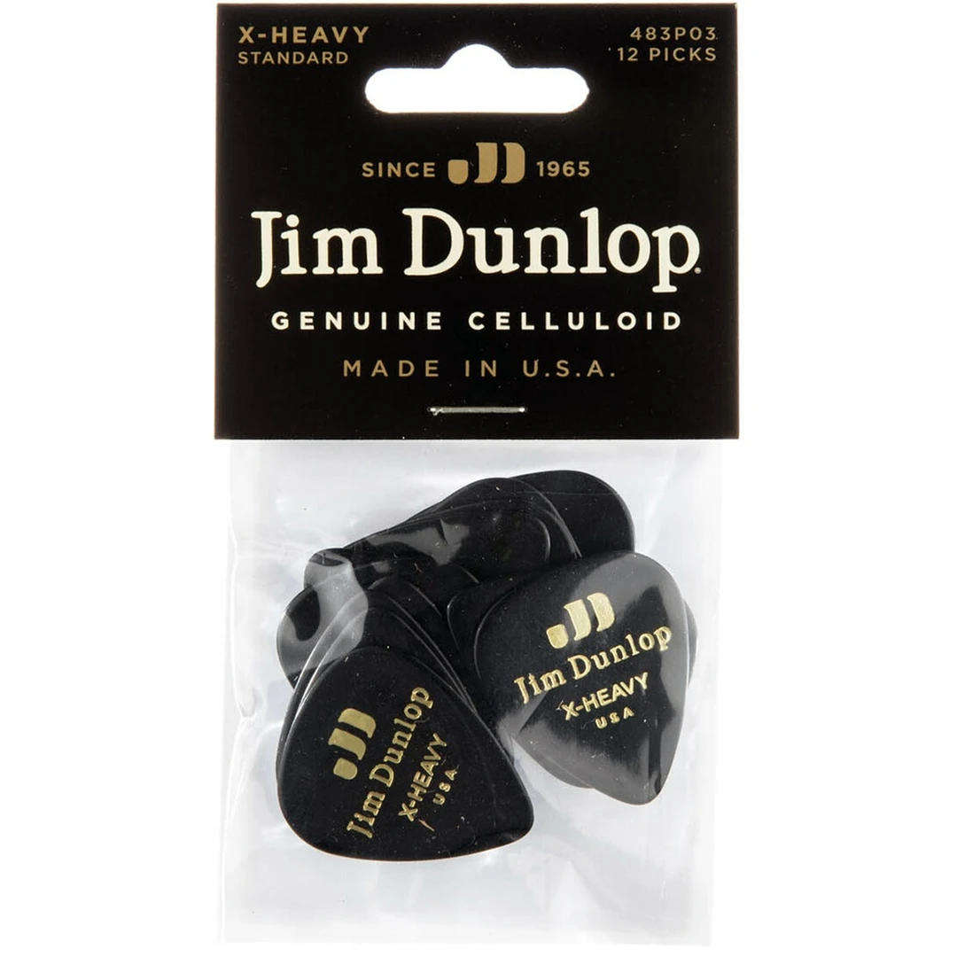 Набор медиаторов Dunlop 483P03XH Celluloid Black Extra Heavy