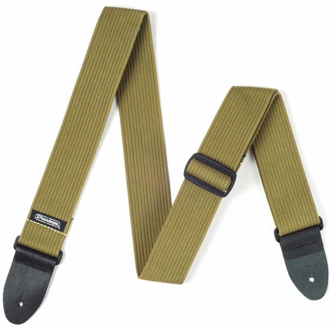 Ремень для гитары Dunlop D27-01OL Ribbed Cotton Olive Green