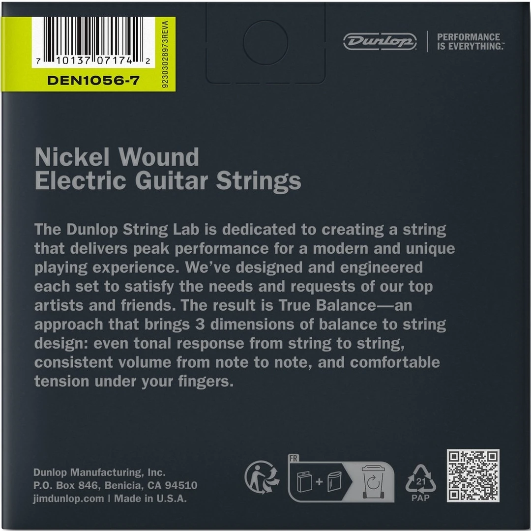 Струны для электрогитары Dunlop DEN10567 10-56