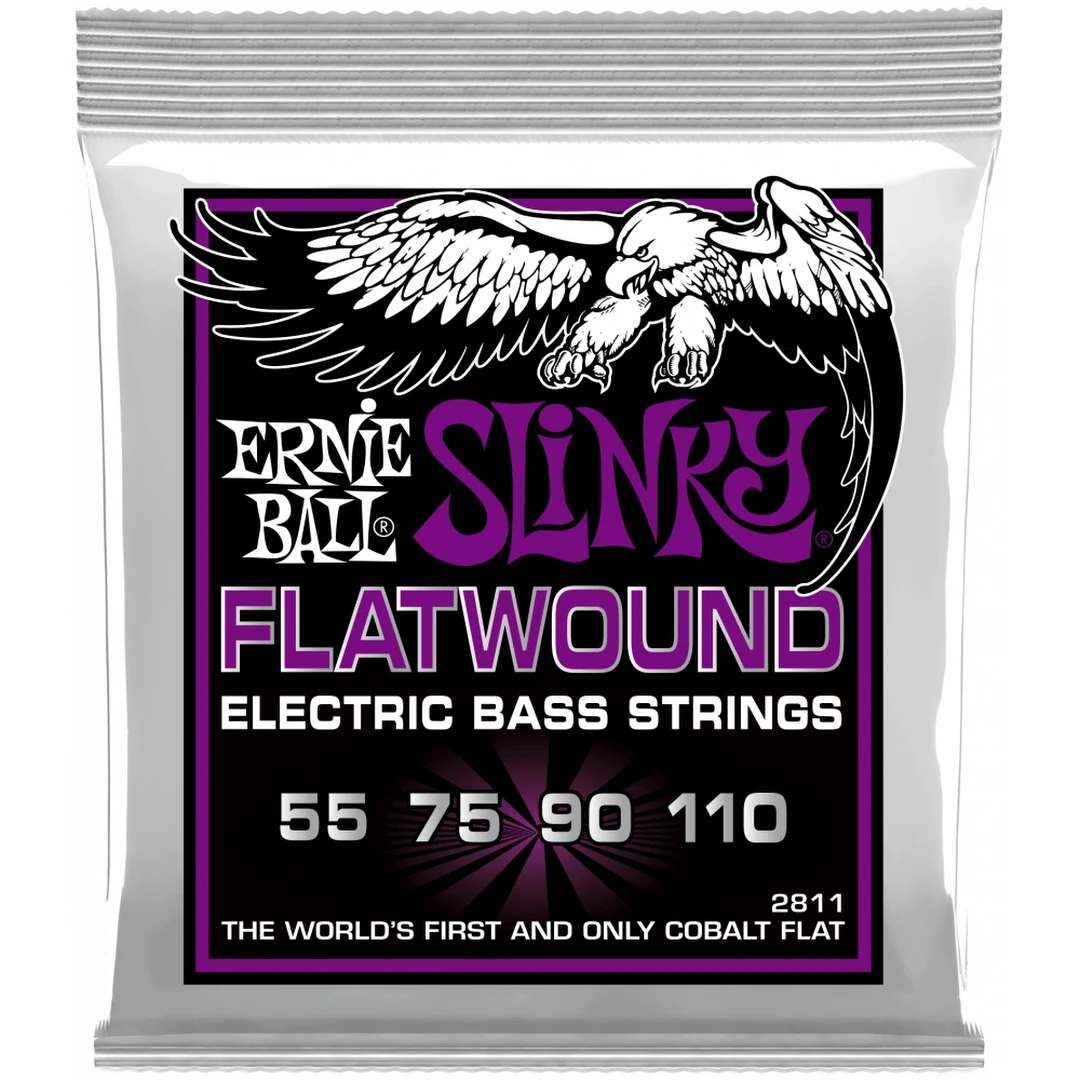Струны для бас-гитары Ernie Ball 2811 Power Slinky Flatwound Bass 55-110