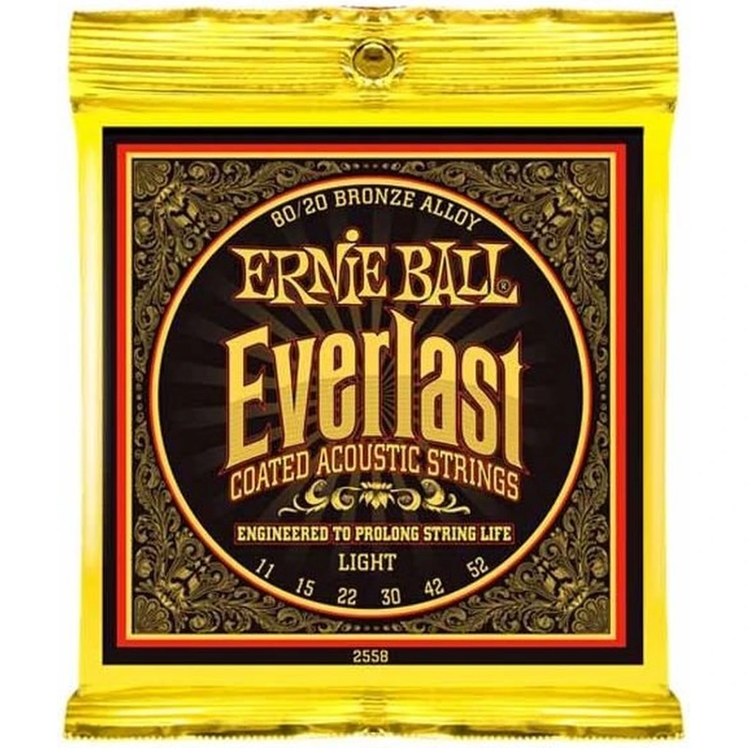 Струны для акустической гитары Ernie Ball 2558 Everlast 80/20 Bronze Light 11-52