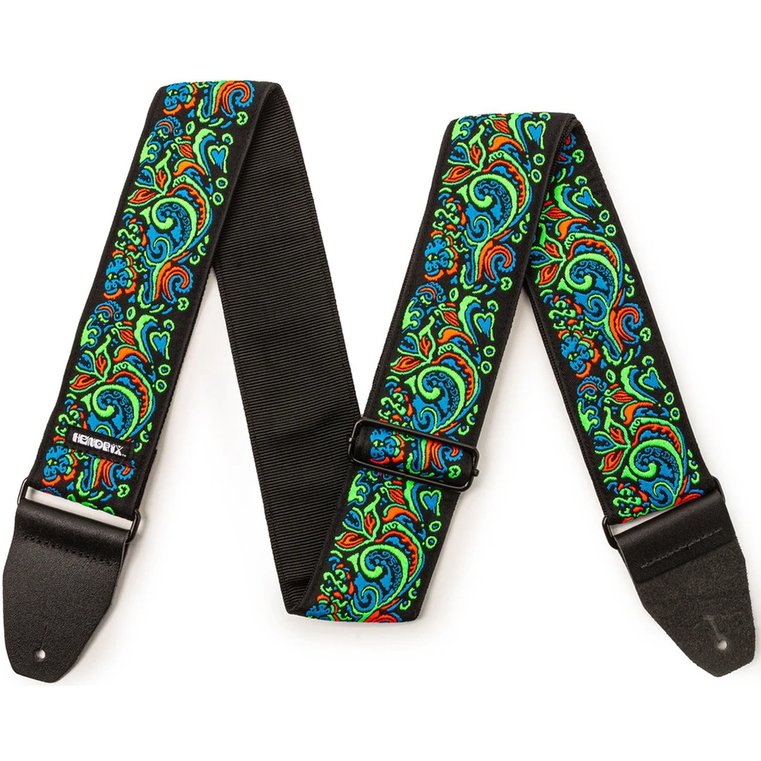 Ремень для гитары Dunlop JH27 Hendrix Blacklight Love Drops Blue