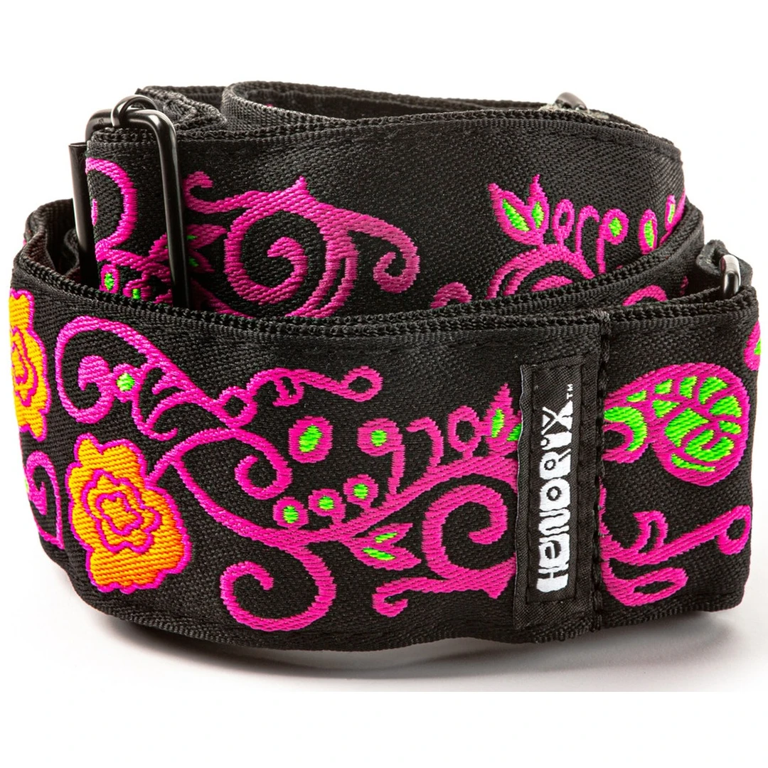 Ремень для гитары Dunlop JH22 Hendrix Blacklight Monterey Pink