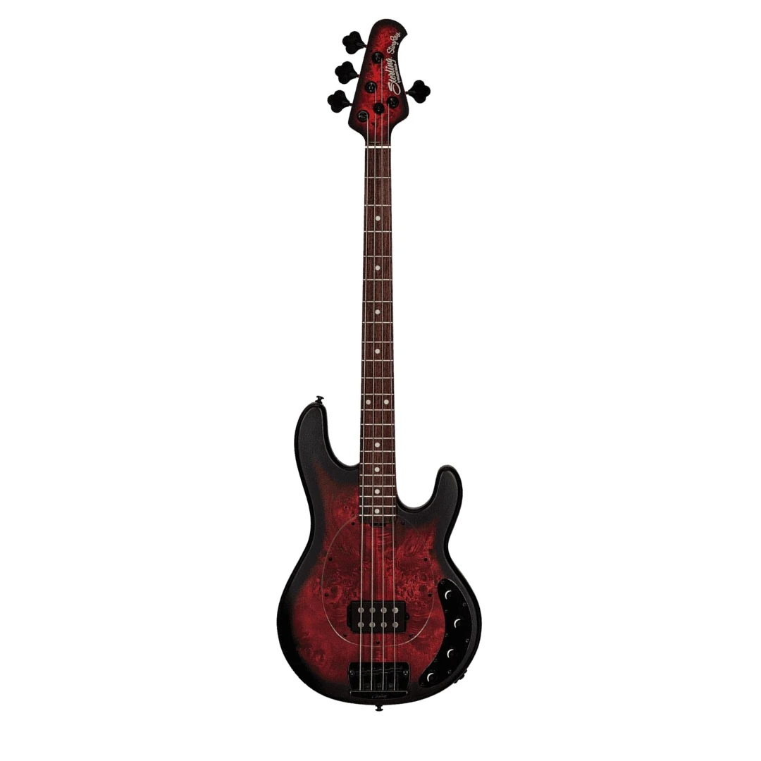 Бас-гитара Sterling by MusicMan StingRay Ray34PB Dark Scarlet Burst Satin