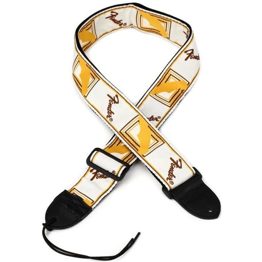 Ремень для гитары Fender 2″ Monogrammed White/Brown/Yellow Strap