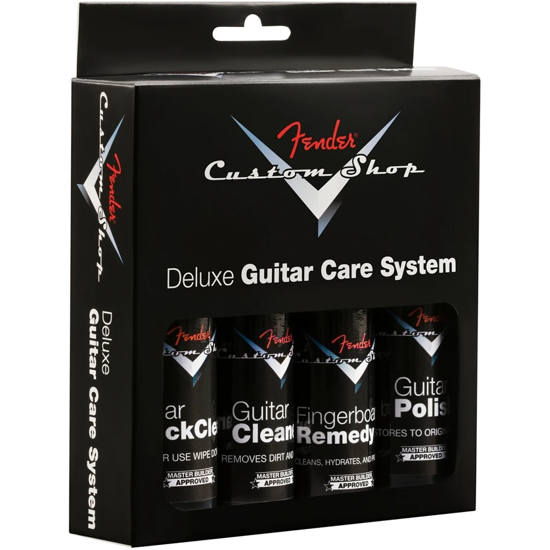Набор средств по уходу за гитарой Fender Custom Shop Deluxe Guitar Care System 4 Pack Black