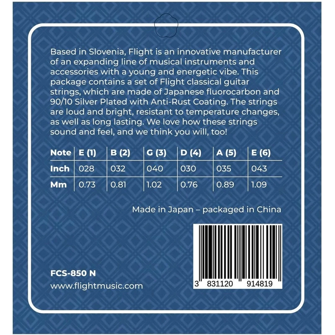 Струны для классической гитары Flight FCS-850 N