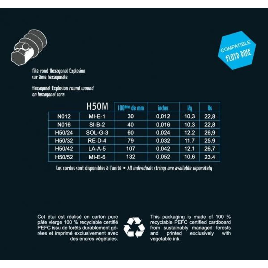 Струны для электрогитары Savarez H50M Hexagonal Explosion 12-52