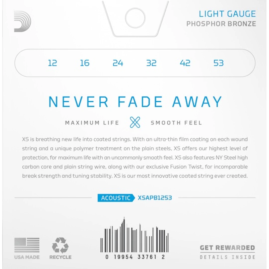 Струны для акустической гитары D’Addario XTAPB1253-3P 12-53