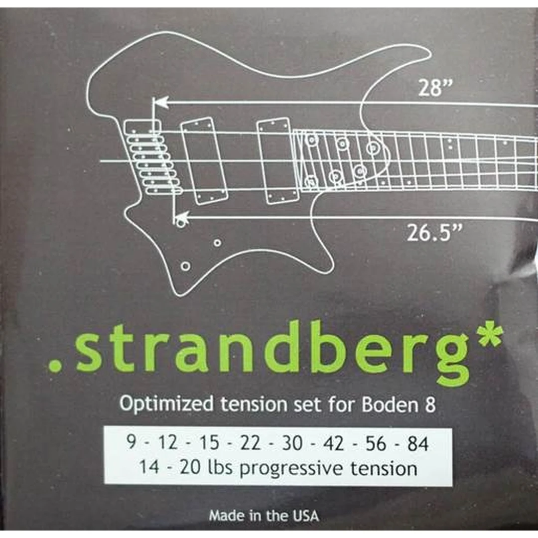 Набор из 5 комплектов струн для электрогитары Strandberg Optimized Tension Strings for Boden 8 (5 Sets)