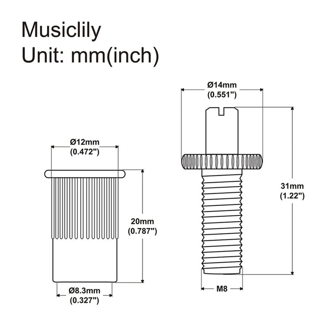 Опоры бриджа Musiclily MX2209BK