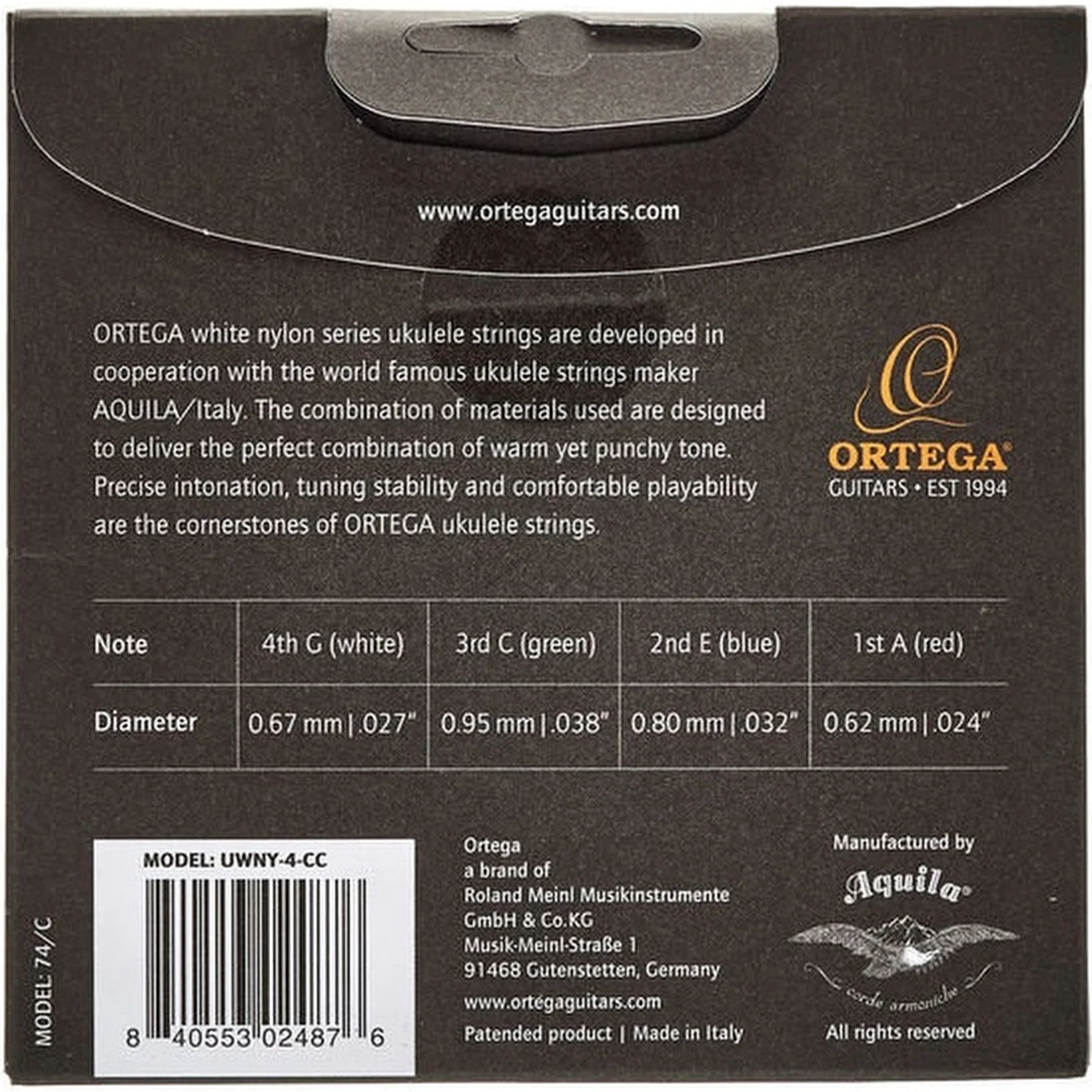 Струны для укулеле Ortega UWNY-4-CC