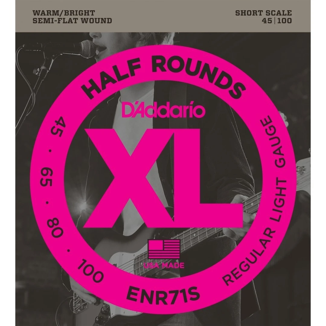 Струны для бас-гитары D'Addario ENR71S Half Rounds 45-100