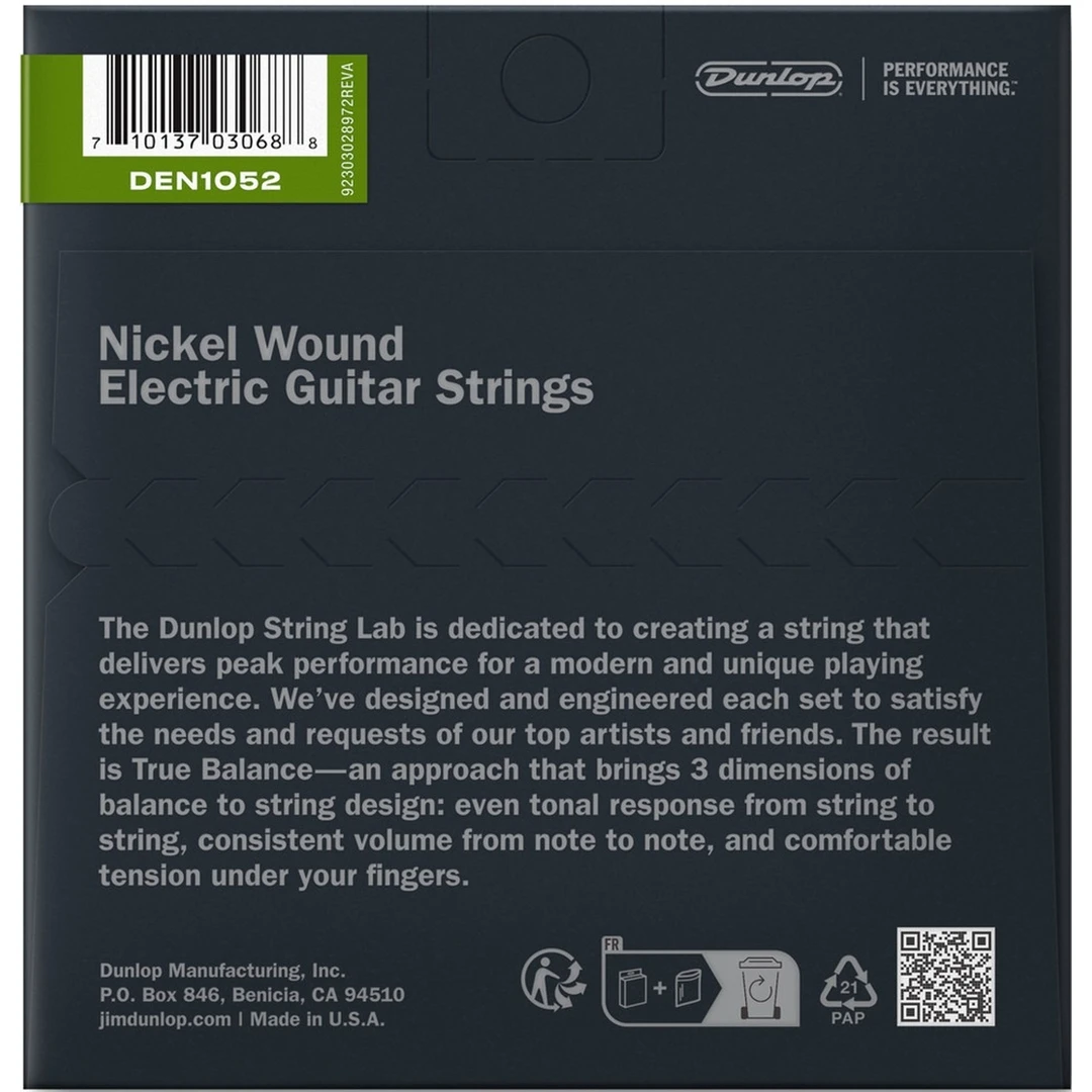 Струны для электрогитары Dunlop DEN1052 10-52