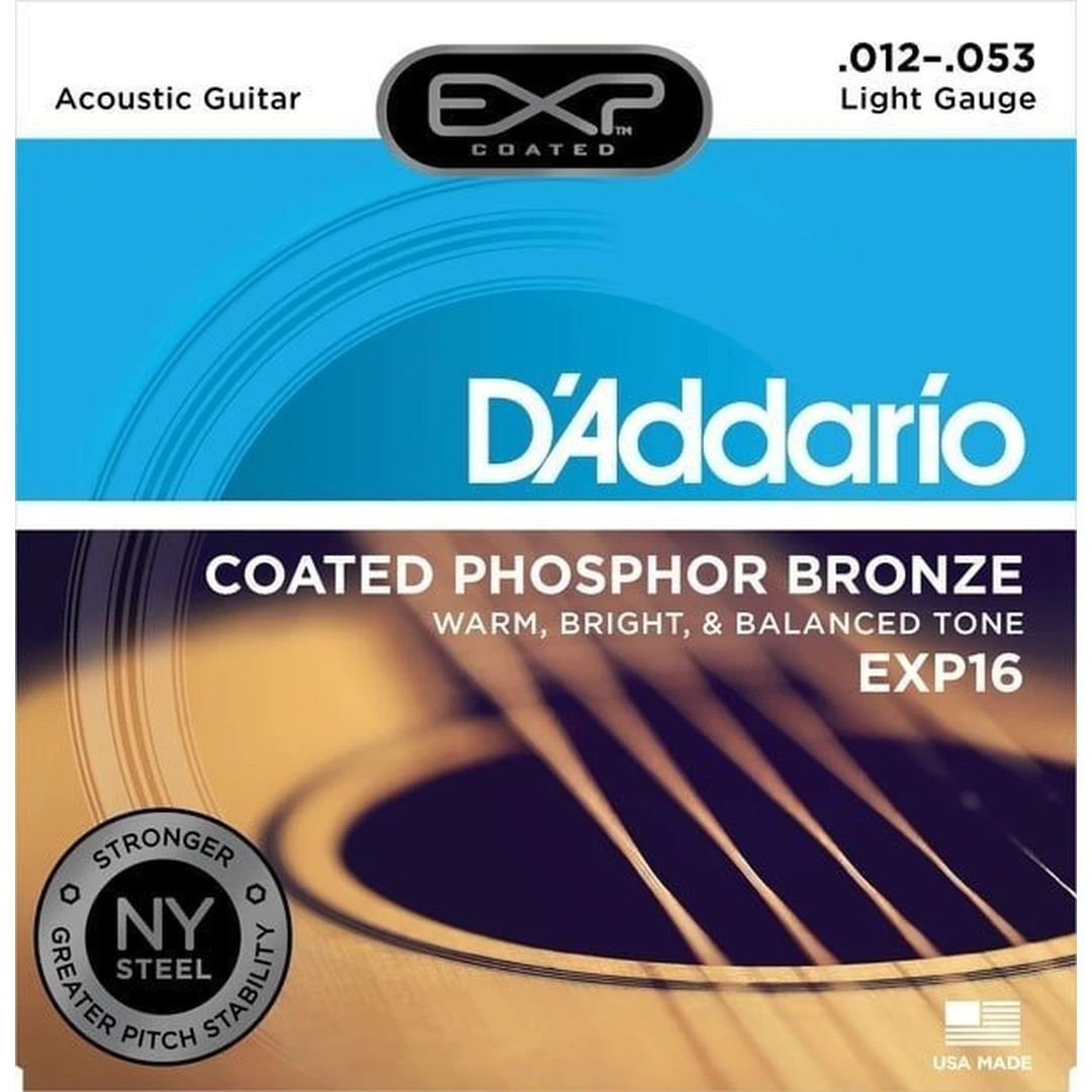 Струны для акустической гитары D'Addario EXP16 Light 12-53