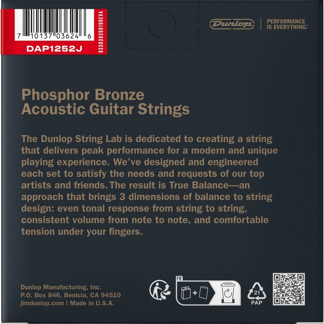 Струны для 12-ти струнной гитары Dunlop DAP1252J 12-52