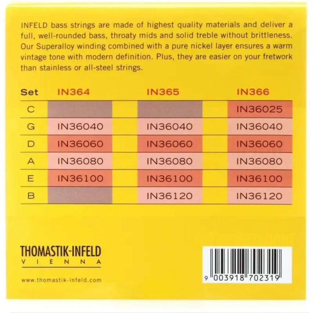 Струны для бас-гитары Thomastik IN366 25-120