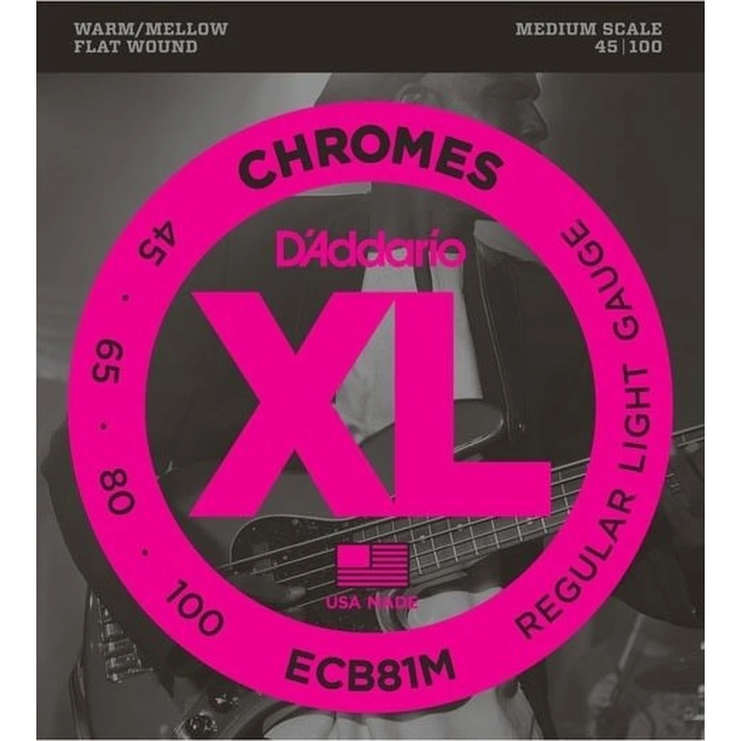 Струны для бас-гитары D’Addario ECB81M Chromes 45-100