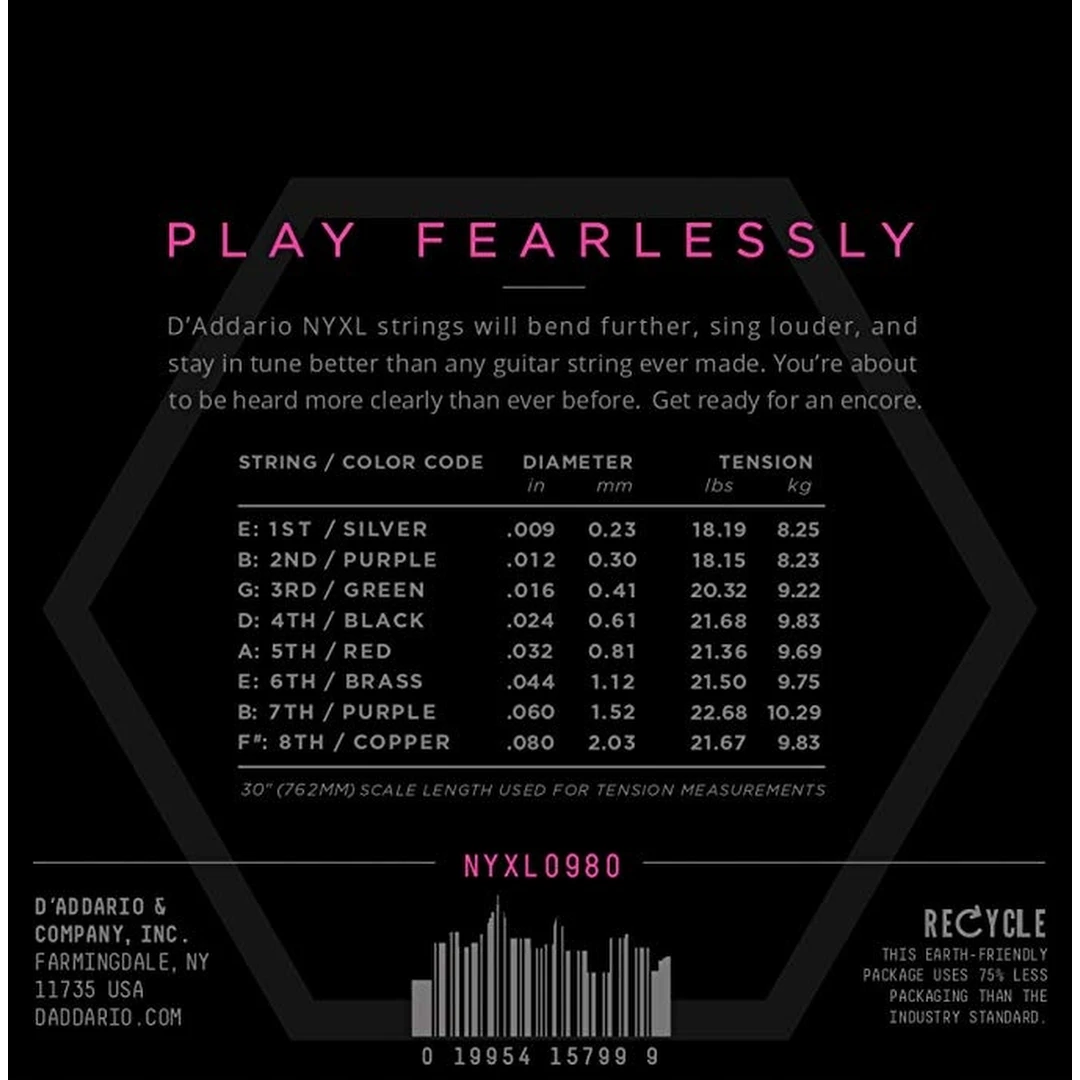 Струны для электрогитары D’Addario NYXL0980 9-80