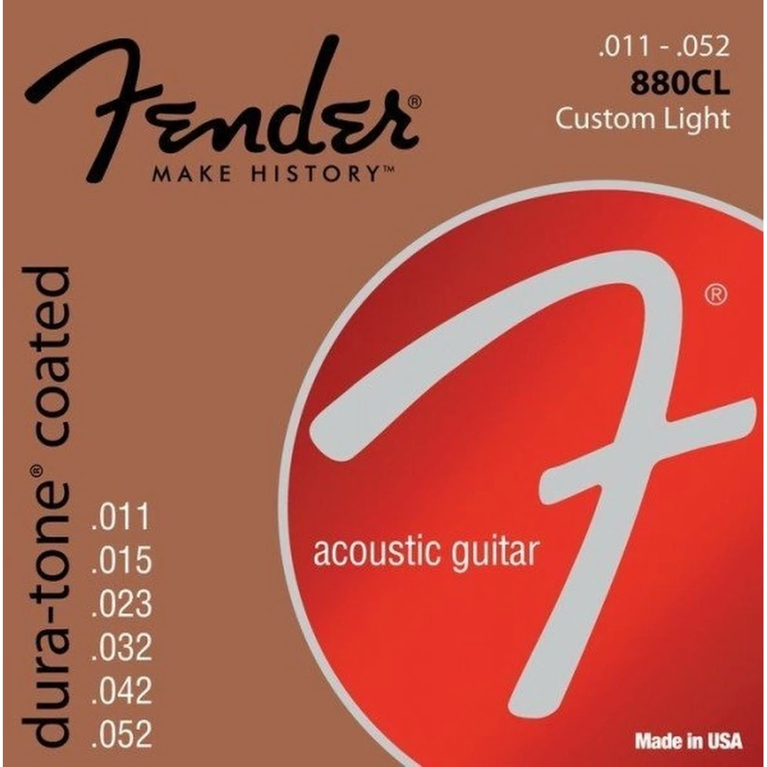 Струны для акустической гитары Fender 880CL 80/20 Dura-Tone Coated 11-52