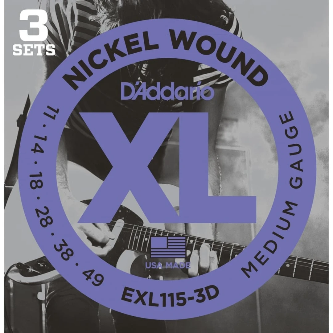 Струны для электрогитары D’Addario EXL115-3D 11-49