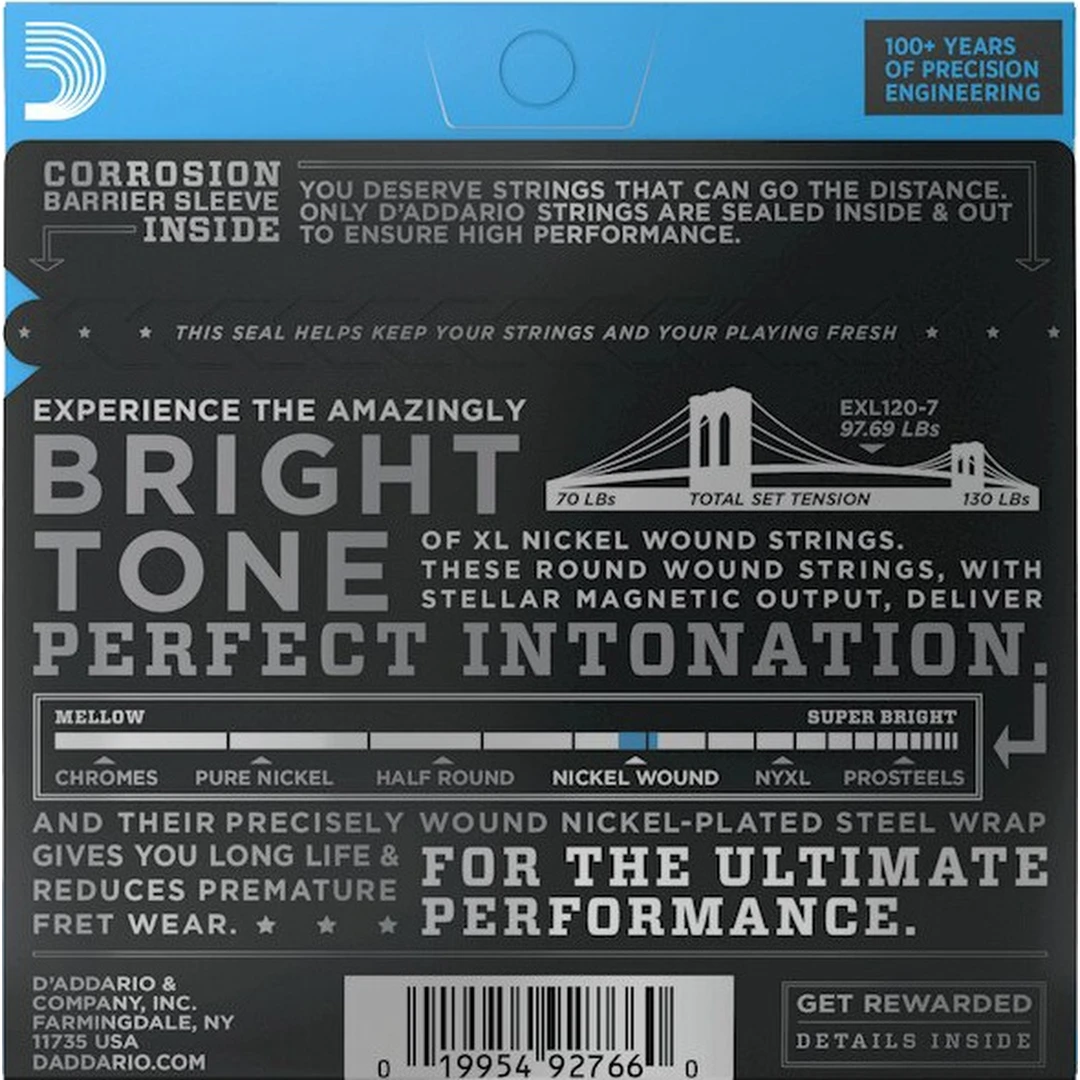 Струны для электрогитары D'Addario EXL120-7