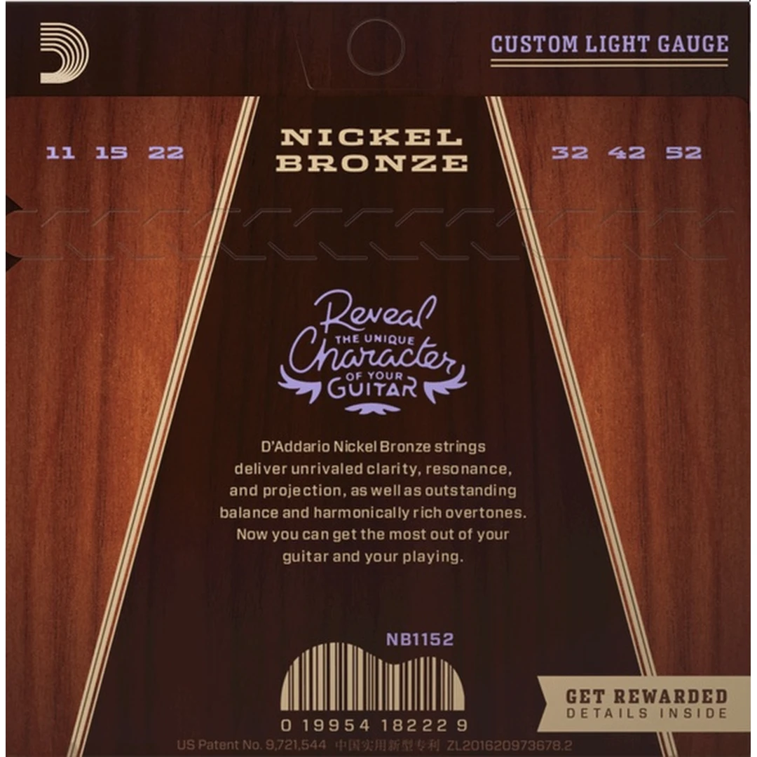 Струны для акустической гитары D’Addario NB1152 11-52