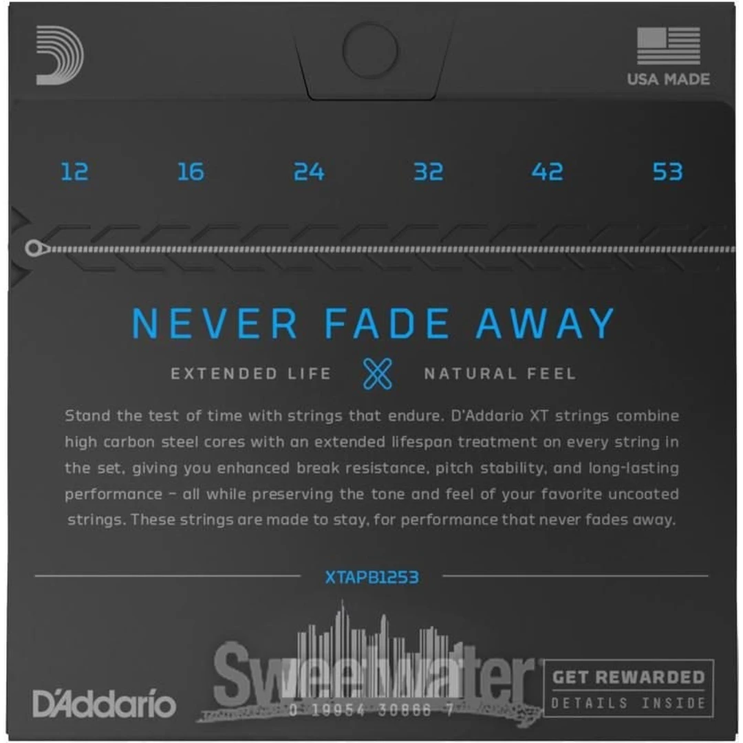 Струны для акустической гитары D'Addario XTAPB1253 12-53