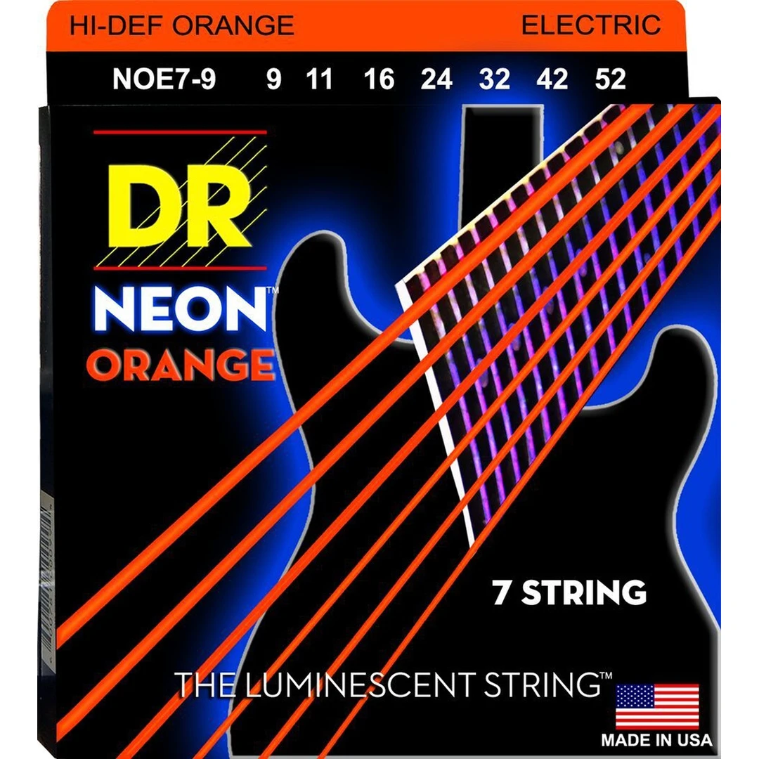 Струны для электрогитары DR Neon NOE7-9 9-52 7-String