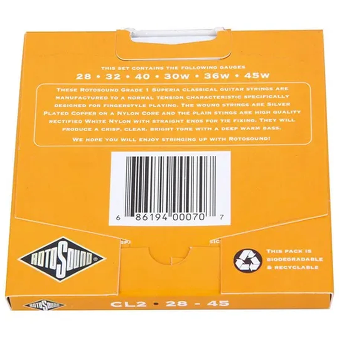 Струны для классической гитары Rotosound CL2 Strings Regular End Nylon