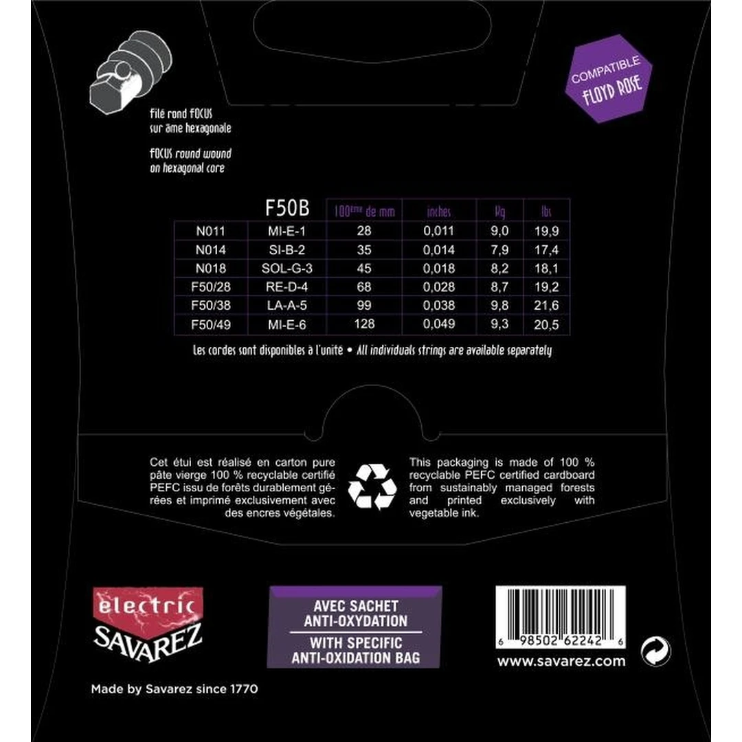 Струны для электрогитары Savarez F50B Focus 11-49