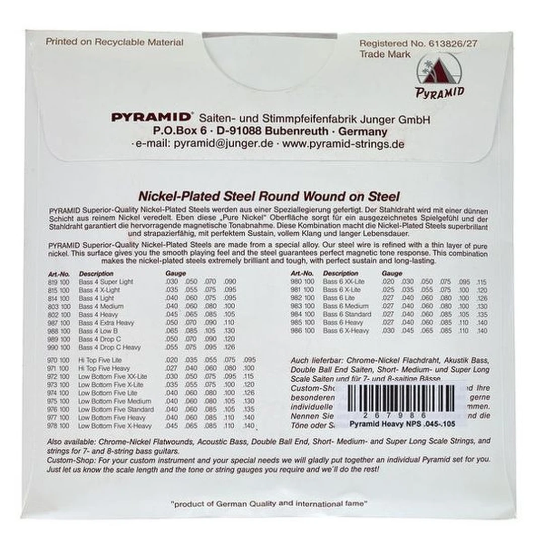 Струны для бас-гитары Pyramid 814100 40-95