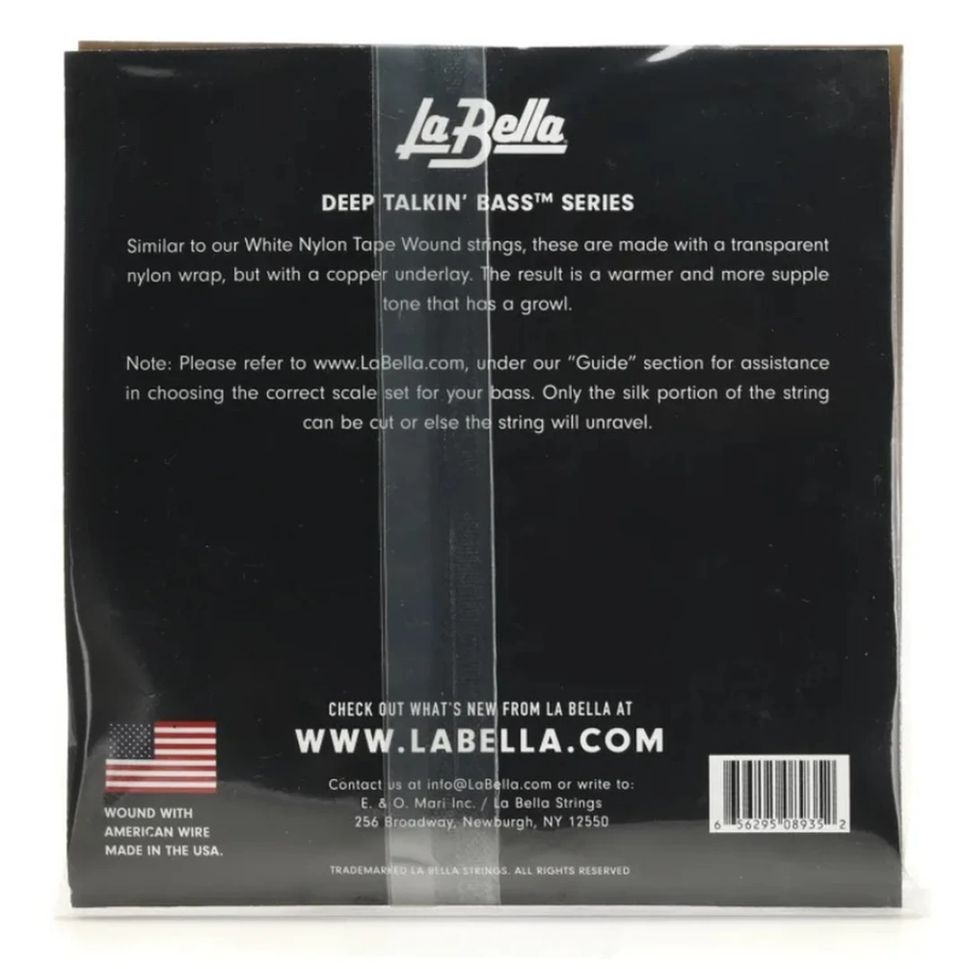 Струны для бас-гитары La Bella 750C Copper White Nylon 50-105