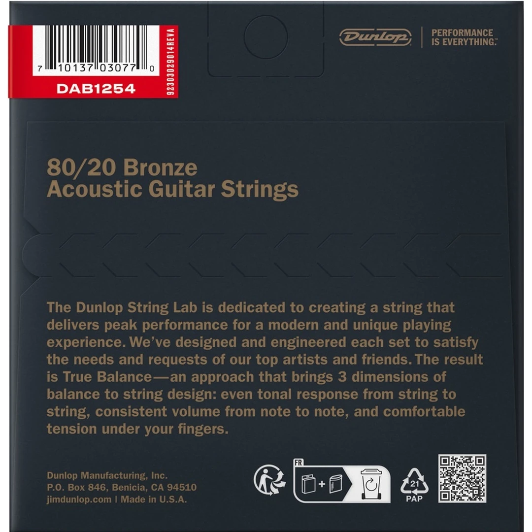 Струны для акустической гитары Dunlop DAB1254 12-54