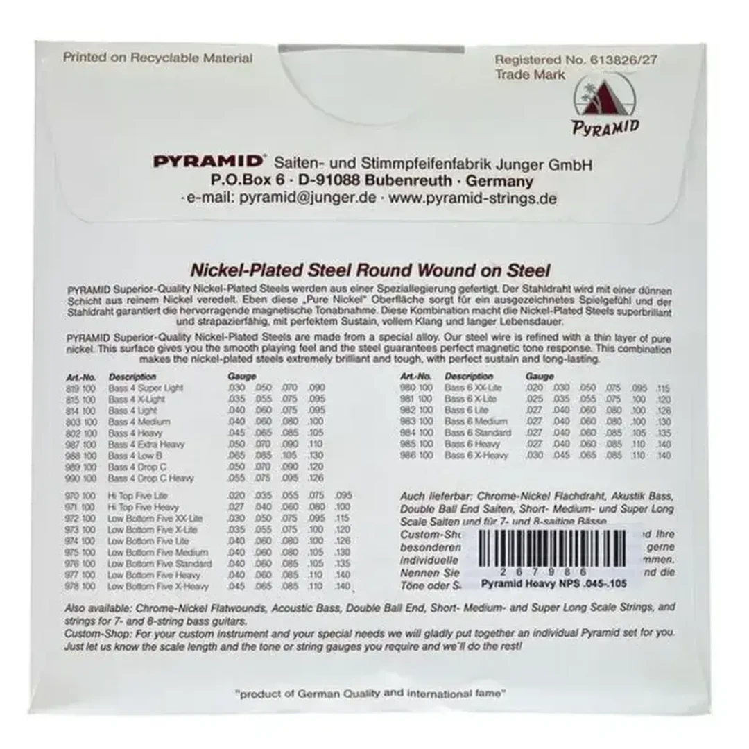 Струны для бас-гитары Pyramid 977100 40-140