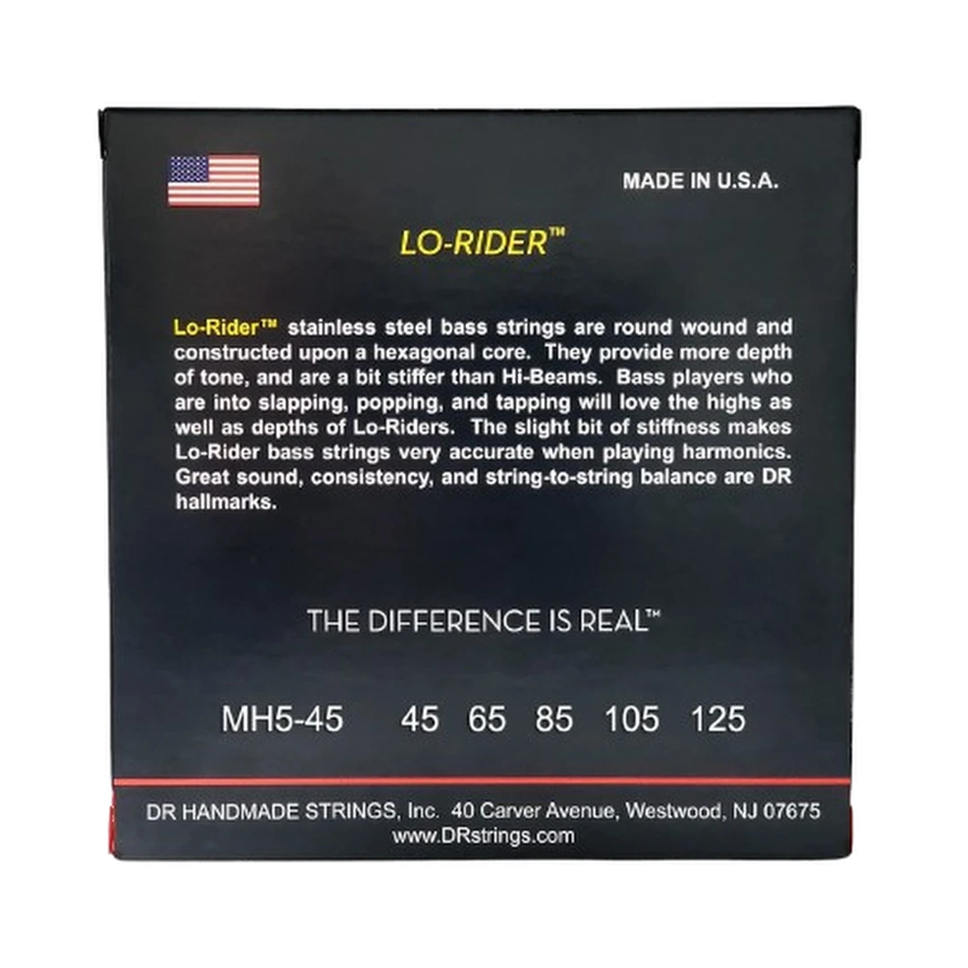 Струны для бас-гитары DR Lo-Rider MH5-45 45-125 5-Strings