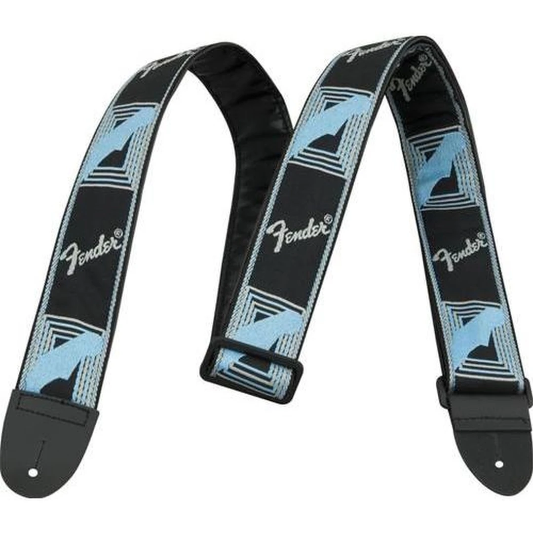 Ремень для гитары Fender 2″ Monogrammed Black/Light Grey/Blue Strap