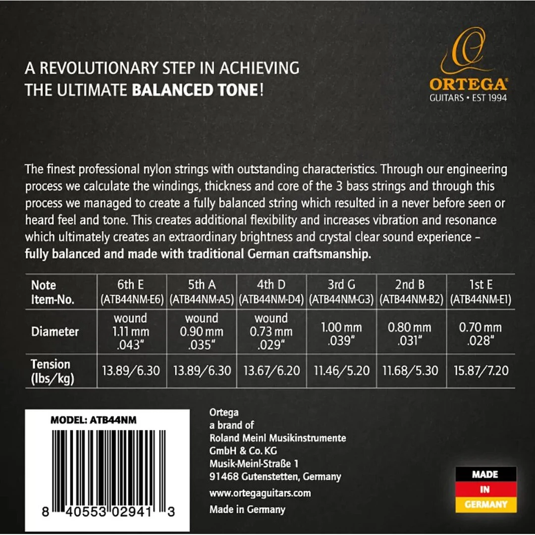 Струны для классической гитары Ortega ATB44NM