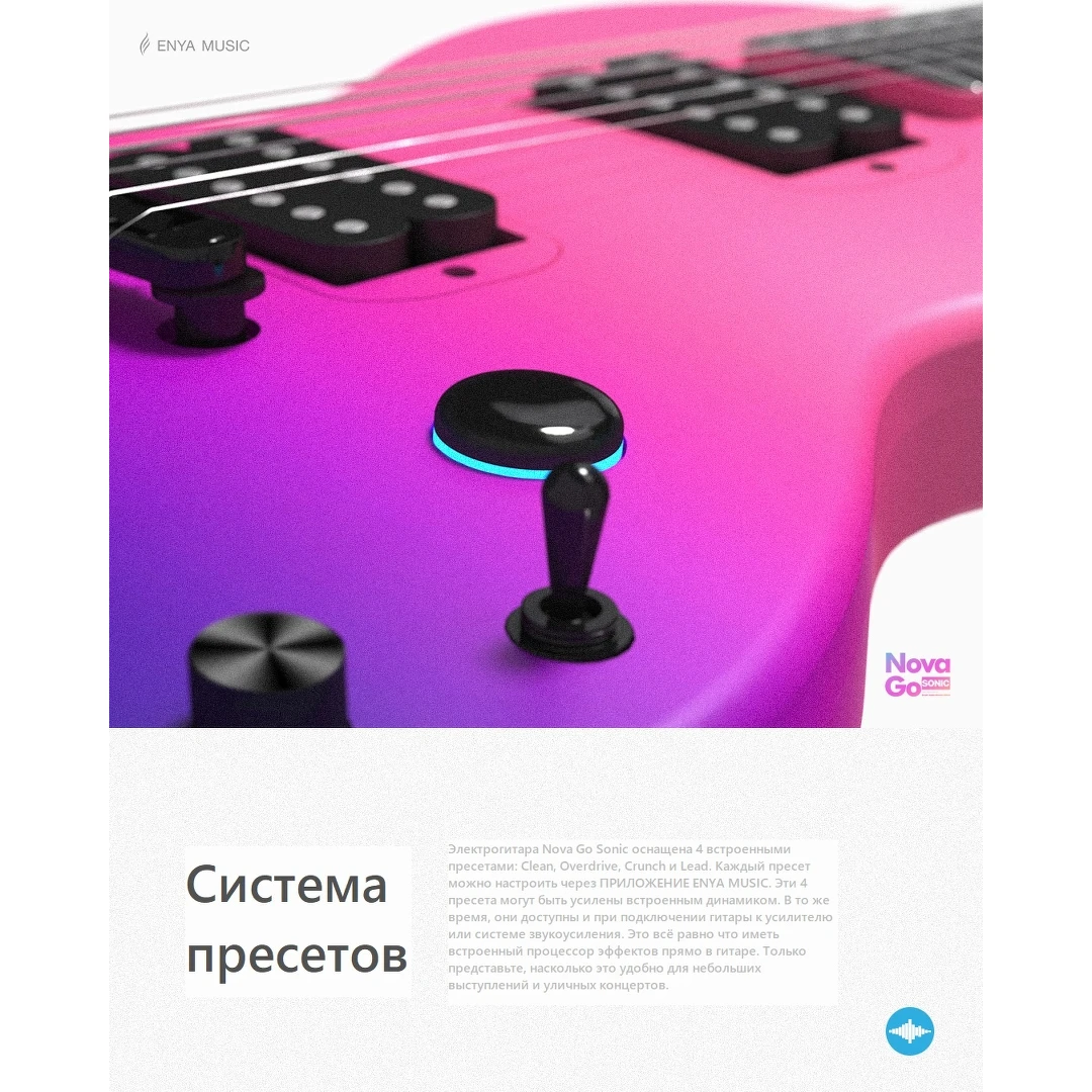 Смарт электрогитара Enya NOVA GO Sonic/PL + набор аксессуаров