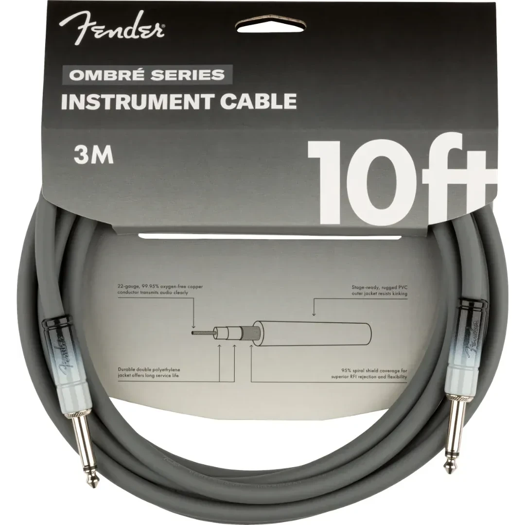 Инструментальный кабель Fender Ombre Instrument Cable Straight/Straight 10" Silver Smoke