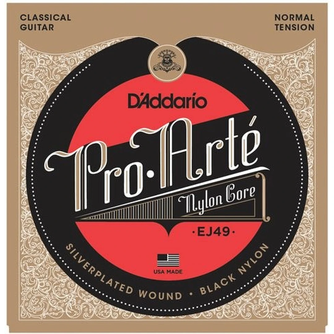 Струны для классической гитары D'Addario EJ49 Black nylon, Normal Tension