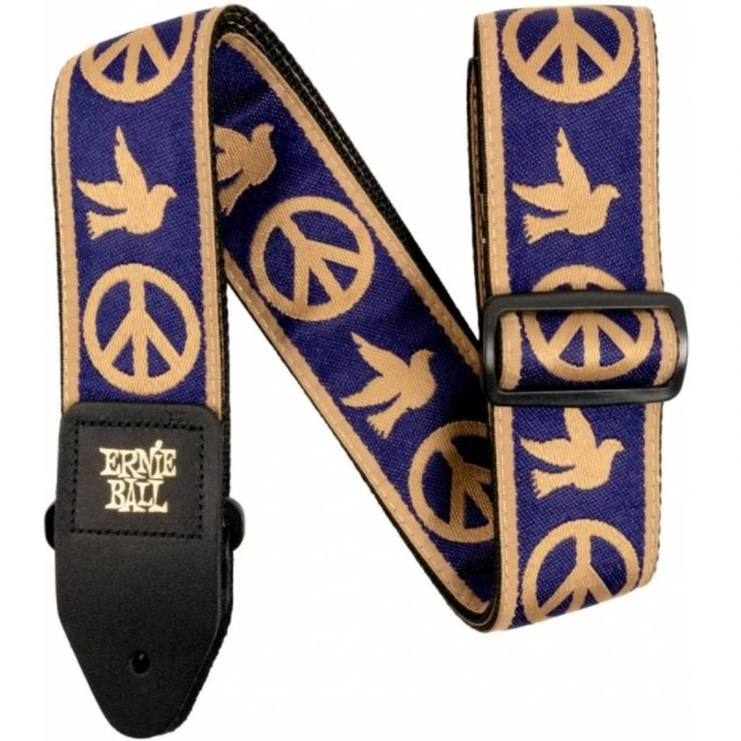 Ремень для гитары Ernie Ball Navy Blue and Beige Peace Love Dove Jacquard 4699